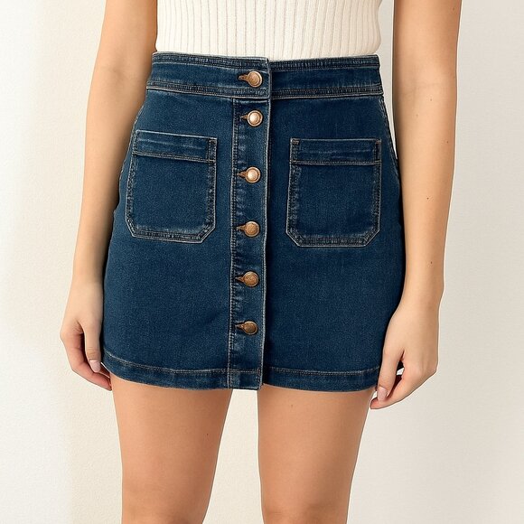 Madewell Dresses & Skirts - Madewell Denim Skater Mini Skirt Size 0